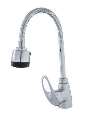 Смеситель для кухни I-TECH, LIBRA 40, однорычажный, гибкий излив, гайка