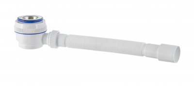 Сифон для душевого поддона с нерж чашкой Ø70 мм, гофротрубой  (1½"- Ø40/50)