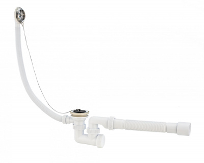 Сифон "Универсал" для ванн с нерж чашками, гофротрубой L600 мм (Ø40/50)