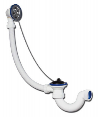 Сифон "МИНИ Элит" для ванн с нерж чашками, без отвода (1 1/2"-Ø40)