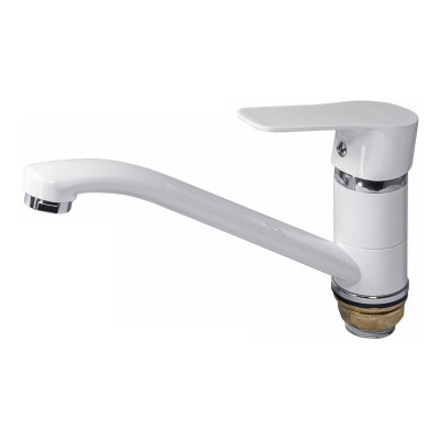 Смеситель для кухни I-TECH, PAVO 40, однорычажный, белый, гайка