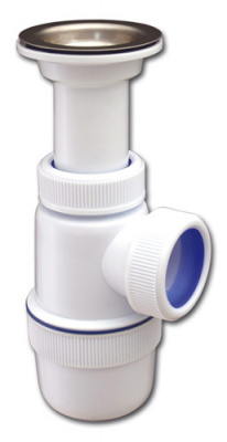 Сифон "Элит" с литым выпуском и нерж чашкой Ø70 мм (1 1/2"-Ø40)