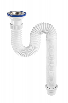 Сифон гофрированный "Элит" с нерж чашкой Ø70 мм, L800 мм (1½"- Ø40/50)