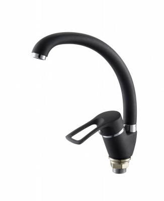 Смеситель для кухни I-TECH, GRUS 41, однорычажный, черный, гайка