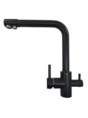 Смеситель для кухни I-TECH, NORMA 44, однорычажный, с подключением к фильтру, черный опал, гайка