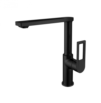 Смеситель для кухни I-TECH, ARIES 40, однорычажный, черный, гайка