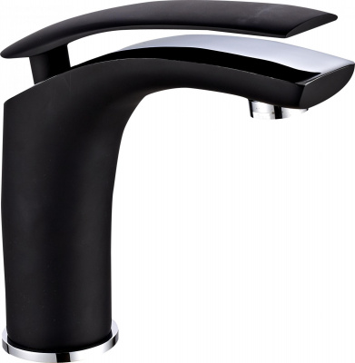 Смеситель для умывальника I-TECH, MARS 11, однорычажный, чёрный, гайка