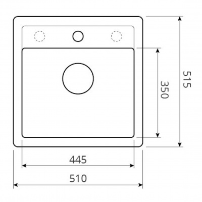Мойка I-TECH квадратная 510х515х190 кварц, песчаный берег